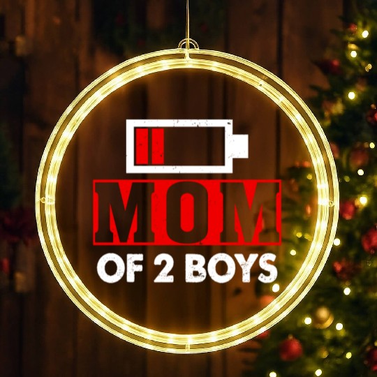 Mom of 2 Boys Mom and Son Matching Mom Gifts LED Christmas Window Lights