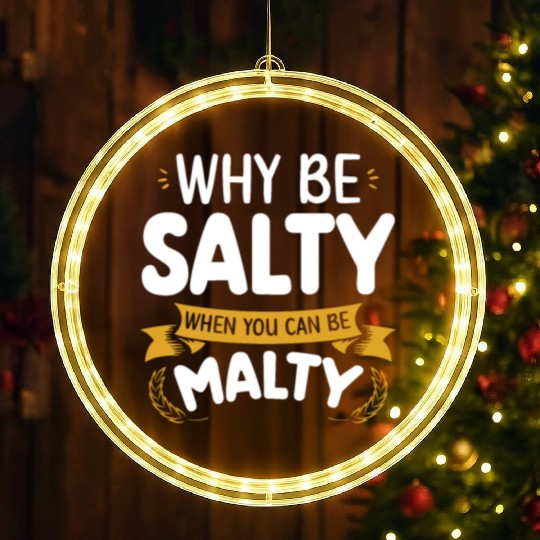 Salty or Malty Craft Beer Humor LED Christmas Window Lights