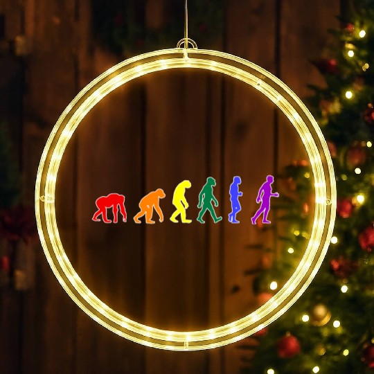 Rainbow Evolution (White Outline) LED Christmas Window Lights