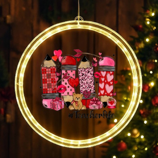 valentines day teacher life LED Christmas Window Lights
