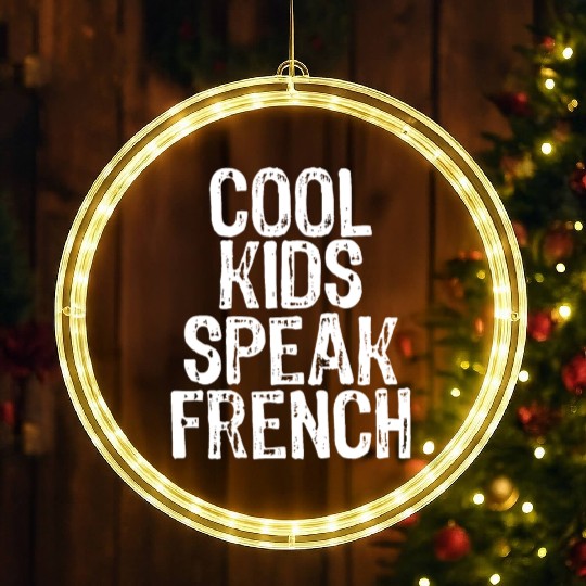 Cool Kids Speak French Eiffel - Gift for France LED Christmas Window Lights