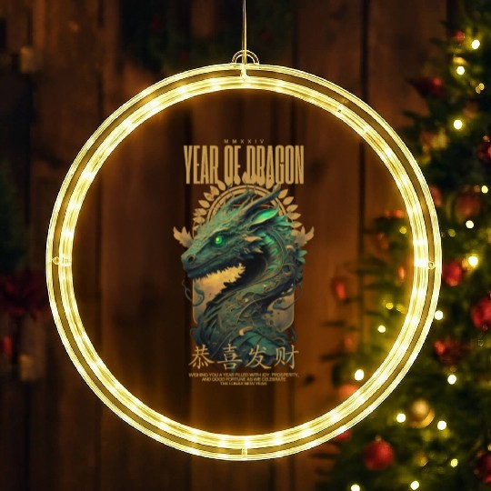 Year of the Dragon LED Christmas Window Lights
