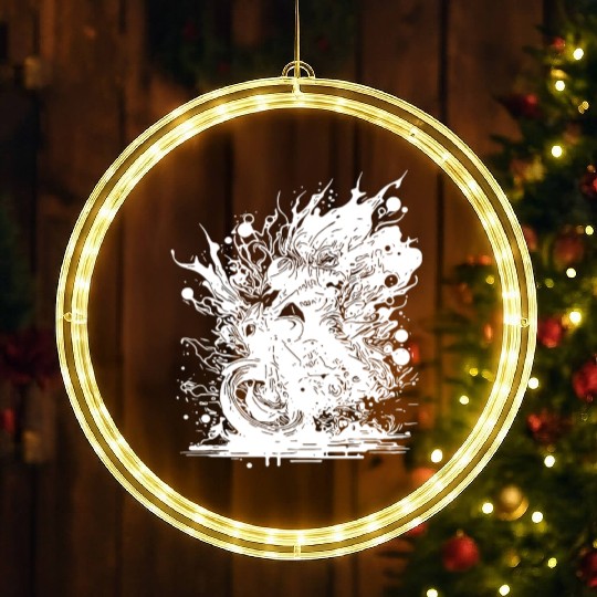 Motorcycle Racing Off-road Ride Splash Style LED Christmas Window Lights