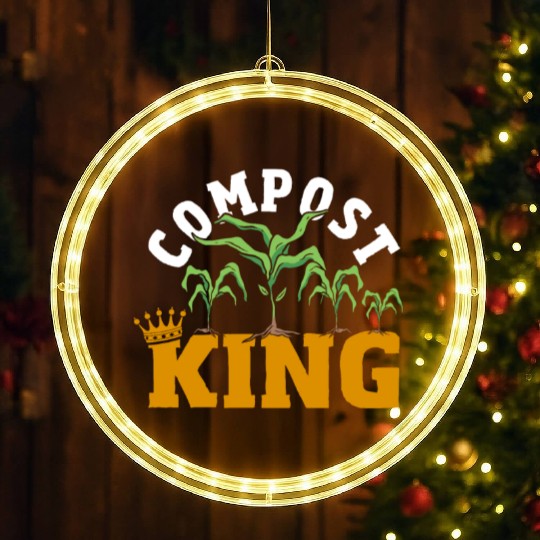 Plants Lover Gardening Garden Geek Worm Farming LED Christmas Window Lights