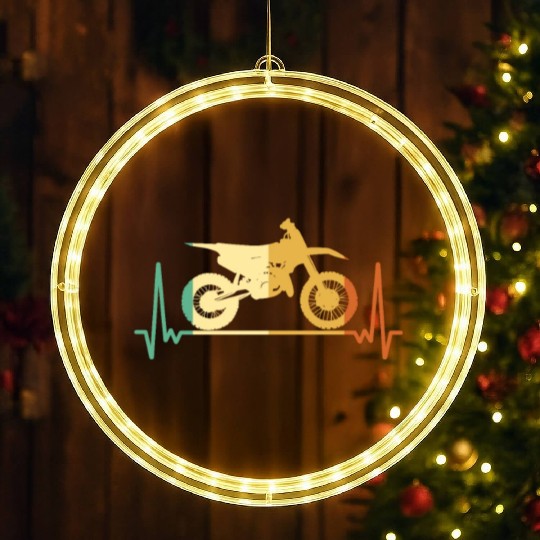 Dirt Bike Mx Motocross Supermoto Ekg LED Christmas Window Lights