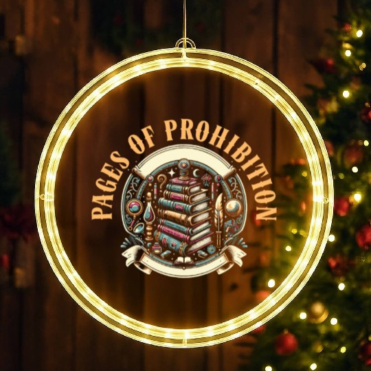 Read Banned Books Bookworm Book Lover Literature LED Christmas Window Lights