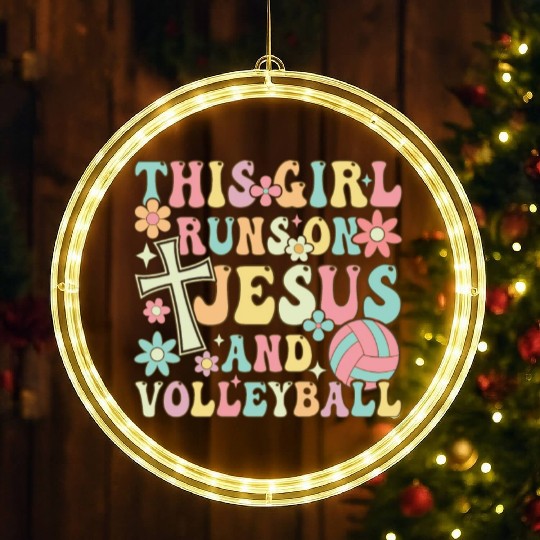 Volleyball Girl LED Christmas Window Lights