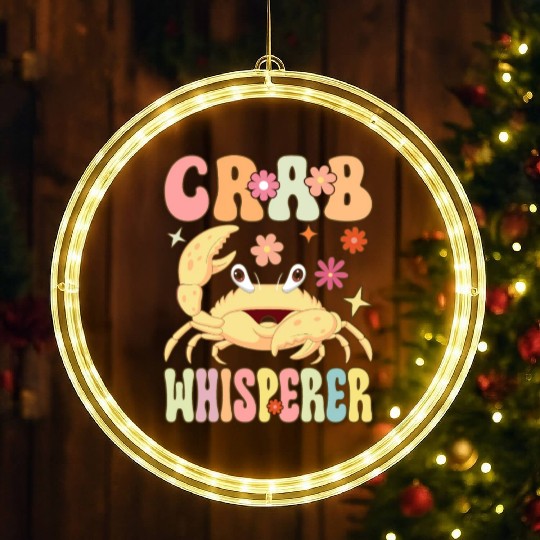 Groovy Crab Lover Seafood Lover LED Christmas Window Lights