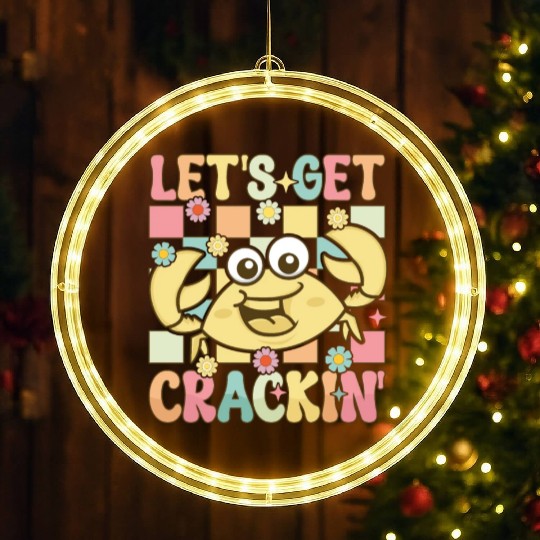 Groovy Crab Lover Seafood Lover LED Christmas Window Lights