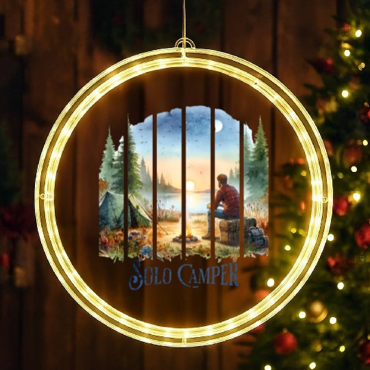 Camping Alone Solo Camper LED Christmas Window Lights