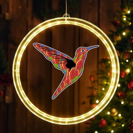 Humming-Bird Tulips Flowers LED Christmas Window Lights