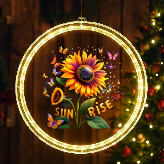 Multicoloured Sunflower at Sunrise LED Christmas Window Lights
