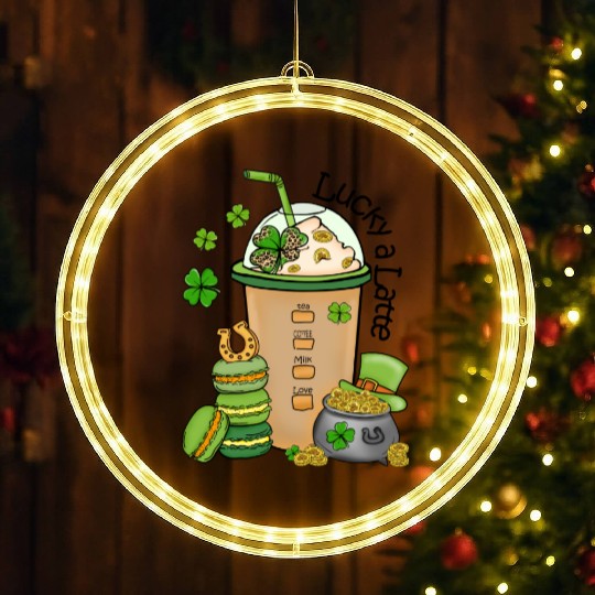 Lucky a Latte: Inspired by Saint Patrick's Day LED Christmas Window Lights
