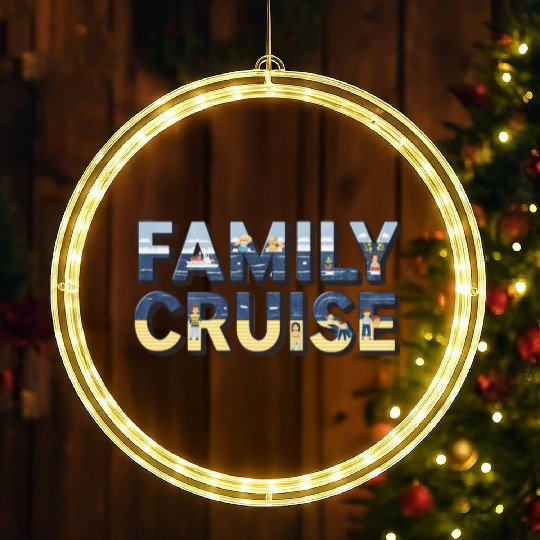 Family Cruise LED Christmas Window Lights & Matching Vacation Apparel