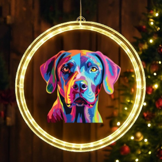 Watercolor Colorful Blue Lacy LED Christmas Window Lights
