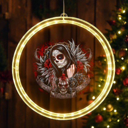 Dia de Los Muertos Sugar Skull Design LED Christmas Window Lights