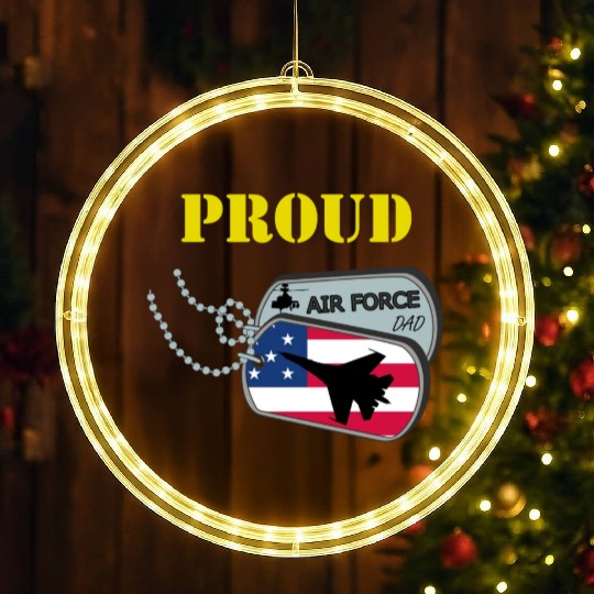 Proud Air Force Dad LED Christmas Window Lights