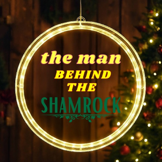 Man Behind The Shamrock LED Christmas Window Lights St Patricks Day.