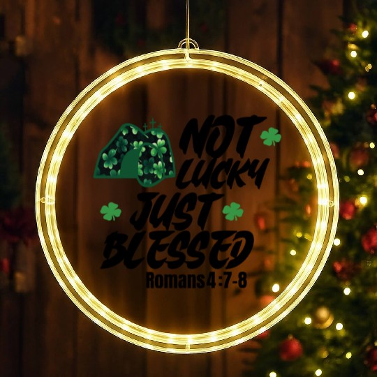 Blessed Beyond Luck: Romans 4:7-8 St. Patrick LED Christmas Window Lights