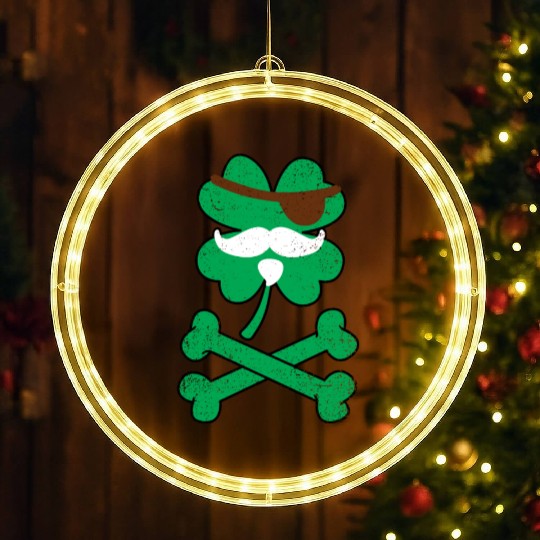 SHAMROCK PIRATE JOLLY ROGER ST PATRICKS DAY LED Christmas Window Lights
