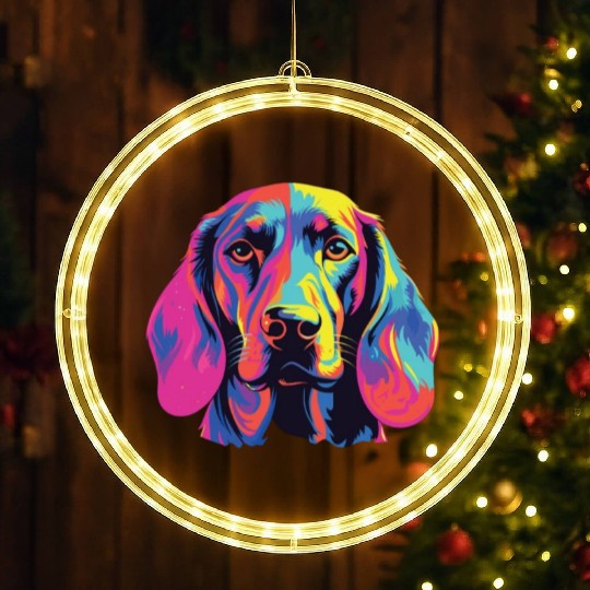 Watercolor Colorful Bayerischer Gebirgsschweißhund LED Christmas Window Lights