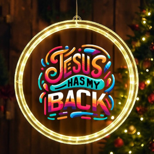 Jesus Has My Back 24 LED Christmas Window Lights