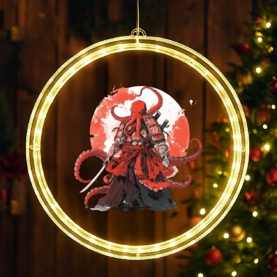 Samurai Katana Sword anime Octopus manga Warrior LED Christmas Window Lights