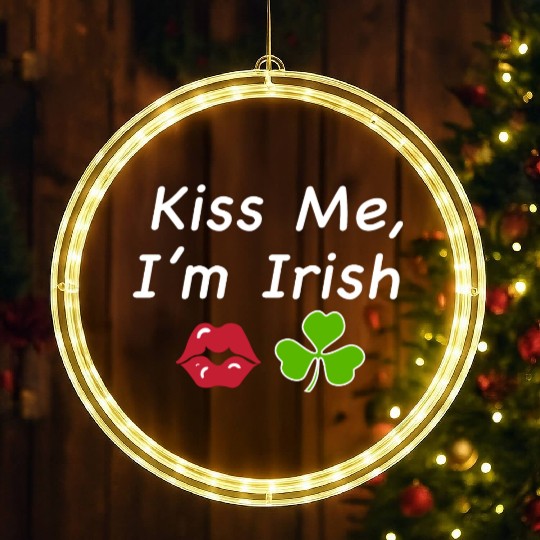 St Patricks Kiss Me I'm Irish Trendy Baby LED Christmas Window Lights, Y2k