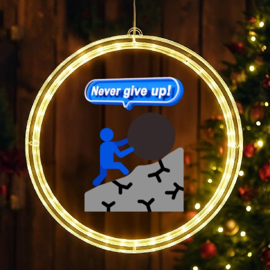 never give up LED Christmas Window Lights