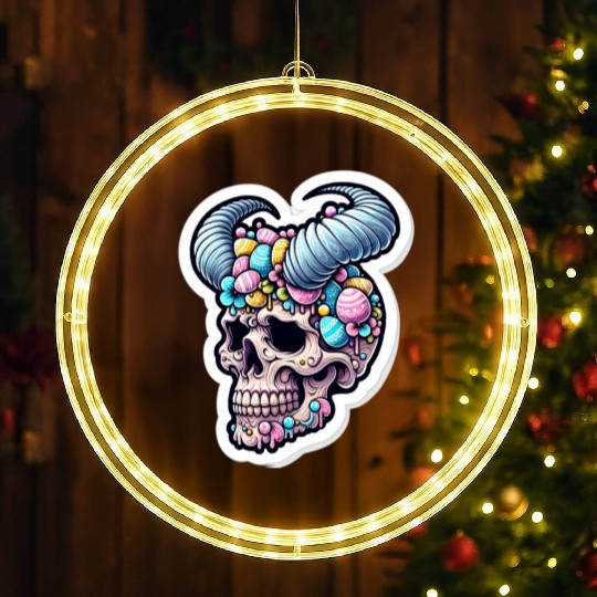 Sweet Reverence: Easter Sugar Skull LED Christmas Window Lights