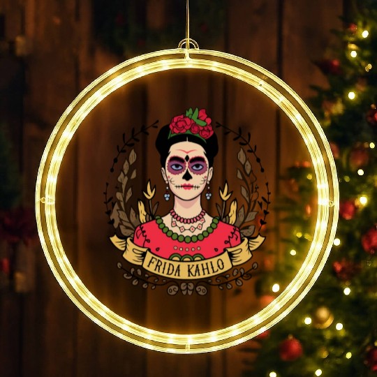 Frida Kahlo Day of the Dead LED Christmas Window Lights