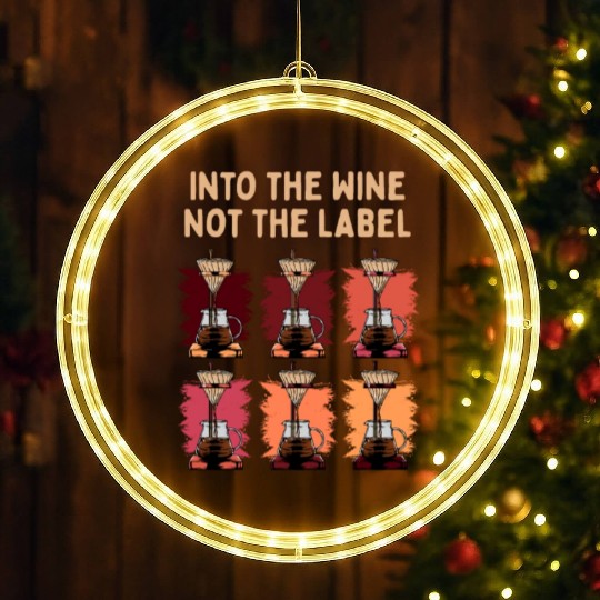Funny Wine Lover Drinking Champagne LED Christmas Window Lights