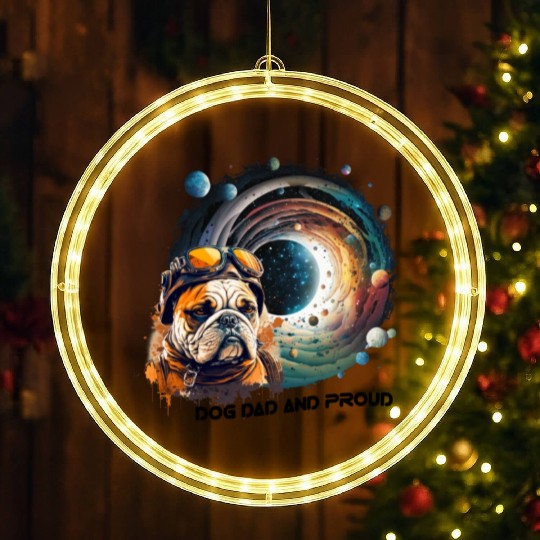 Dog Dad and Proud LED Christmas Window Lights