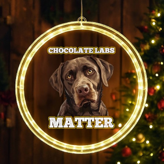 Brown Labrador CHOCOLATE LABS MATTER Labrador LED Christmas Window Lights