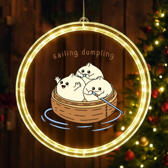 Happy Sailing Dumpling LED Christmas Window Lights