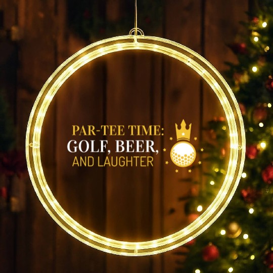 Par-LED Christmas Window Lights Time, Golf, Beer, and Laughter