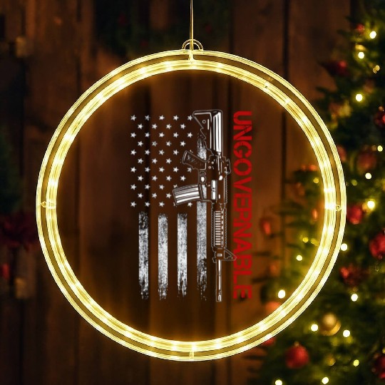 Ungovernable Become Ungovernable American USA FLag LED Christmas Window Lights