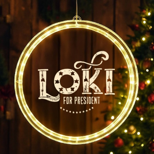 Loki For President Funny History LED Christmas Window Lights