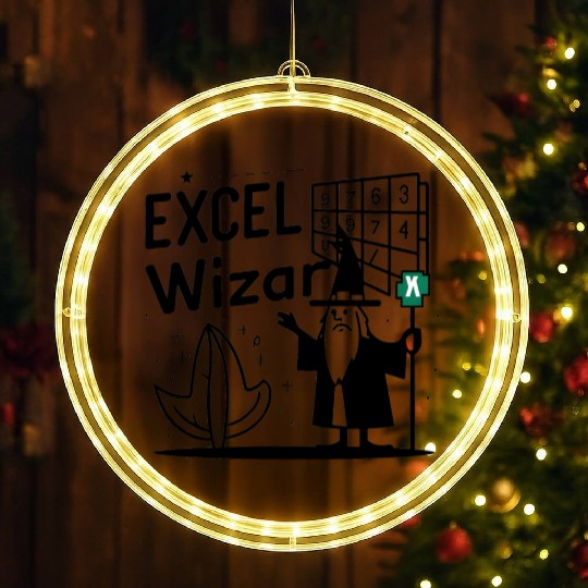excel wizad funny accountant, bookkeeper and audit LED Christmas Window Lights
