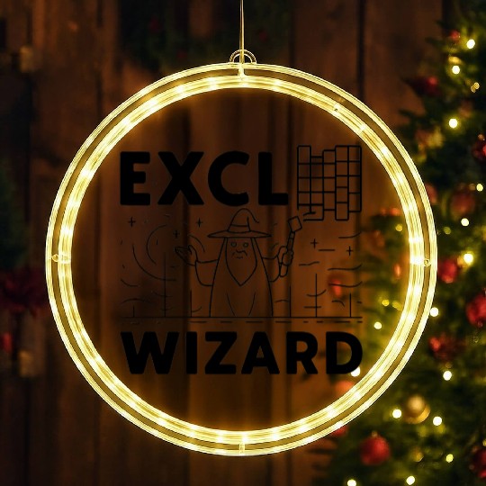 excel wizard funny accountant bookkeepers gift LED Christmas Window Lights