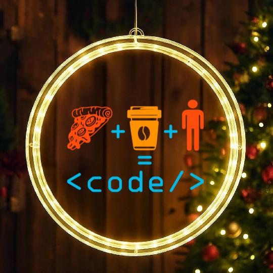 Programmer Coder Computer Nerd Geek Coding Funny LED Christmas Window Lights