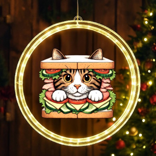 Sandwich Kitty LED Christmas Window Lights