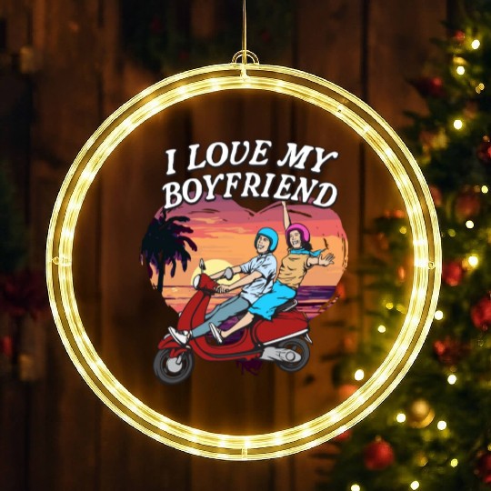 I Love My Boyfriend Funny Valentines Day Humor LED Christmas Window Lights