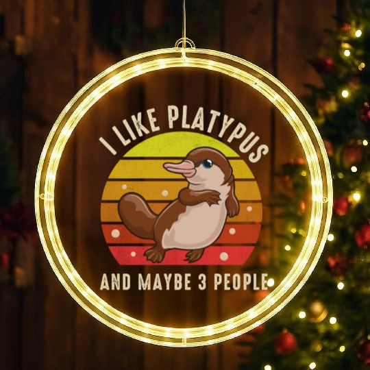 I Like Platypus And Maybe 3 People LED Christmas Window Lights