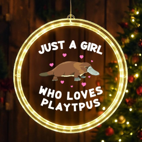 Just a girl who loves platypus funny Platypus LED Christmas Window Lights
