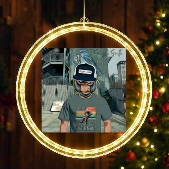 Gangsta Gorilla-Silverback Swanson Gorilla Wear LED Christmas Window Lights