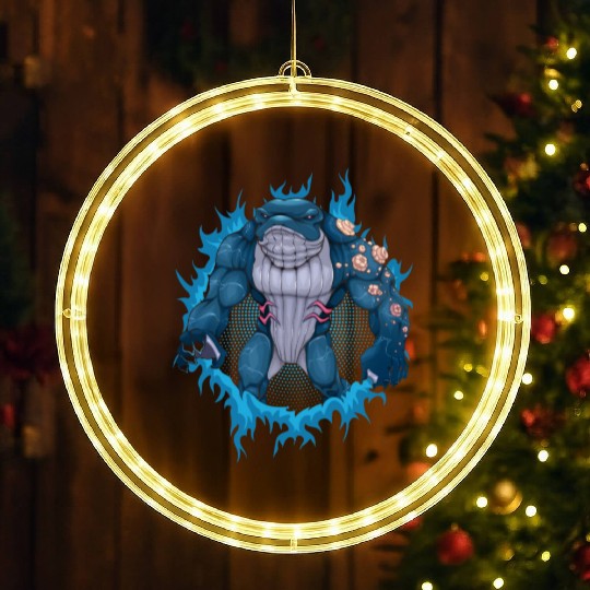 Whale Mutant With Halftone Background LED Christmas Window Lights