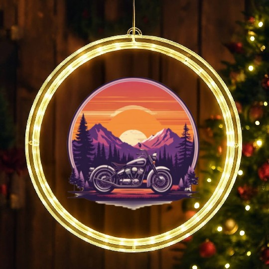 classic motorcycle LED Christmas Window Lights