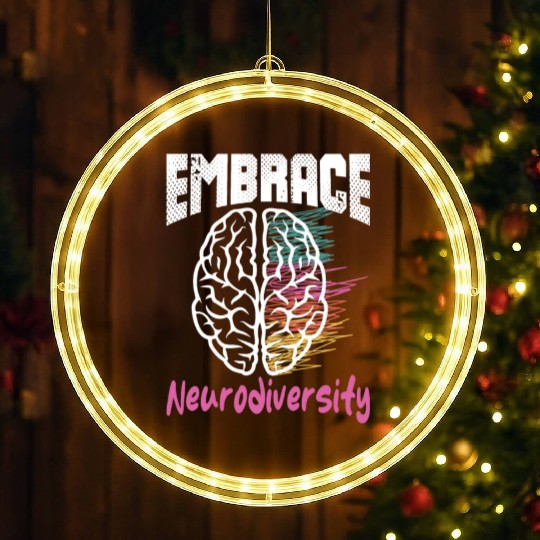 embrace neurodiversity - Embrace ADHD Autism ASD LED Christmas Window Lights