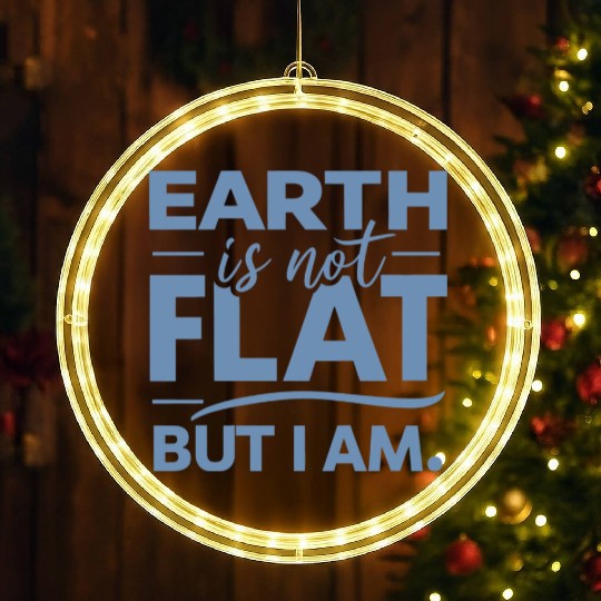 Flat Earth Satire Ironic Jokes LED Christmas Window Lights